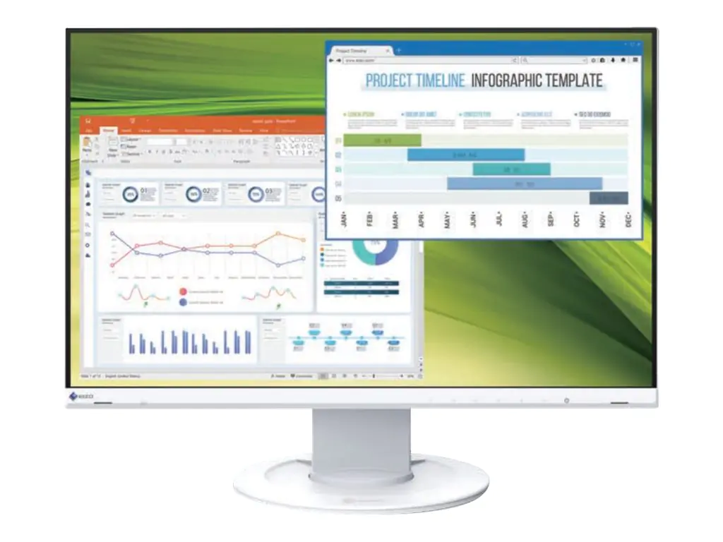 EIZO FlexScan EV2360-WT - LED-Monitor - 57.2 cm (22.5") - 1920 x 1200 - IPS - 1000:1 - 5 ms - DVI-D, VGA, DisplayPort - Lautsprecher - weiß