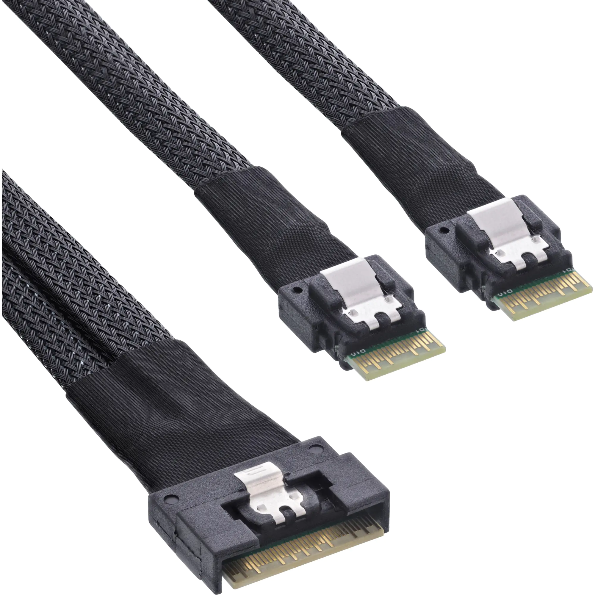 InLine Slim SAS Kabel SFF-8654 8i zu 2x 4i 1m - Kabel - 1 m