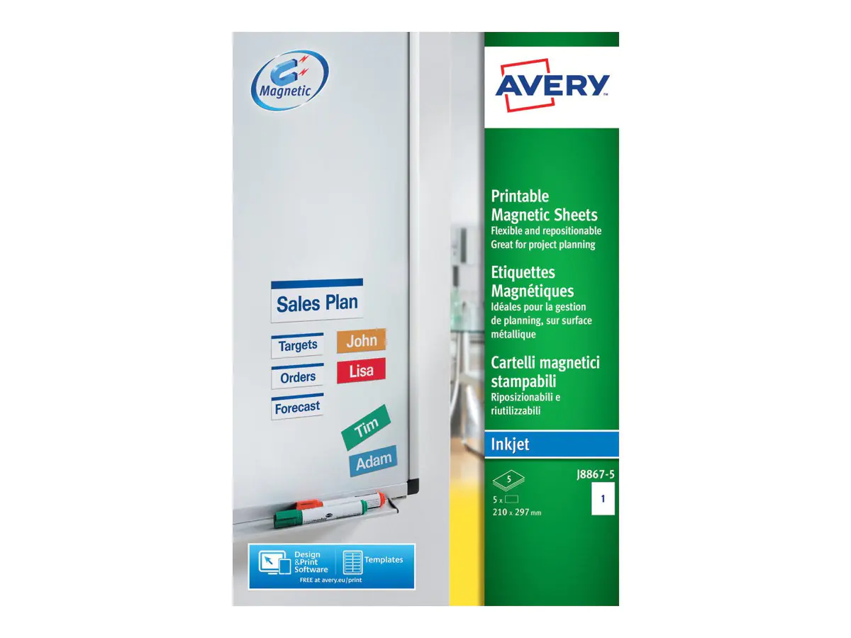 Avery Zweckform Avery J8867 - Weiß - A4 (210 x 297 mm) 5 Stck. J8867-5