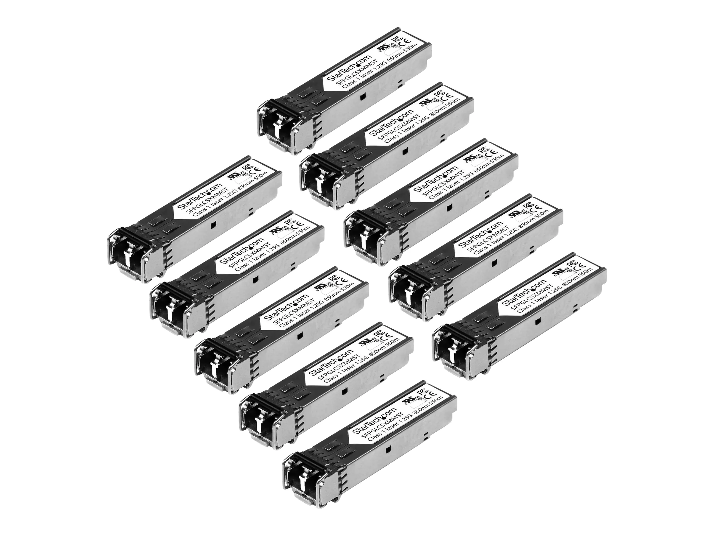 StarTech Gigabit LWL SFP Transceiver Modul - Cisco GLC-SX-MM kompatibel - MM LC - 550m - Mini GBIC 10er Pack - 1000Base-SX - SFP (Mini-GBIC)-Transceiver-Modul (gleichwertig mit: Cisco GLC-SX-MM) - GigE - 1000Base-SX - LC Multi-Mode - bis zu 550 m - 850 nm