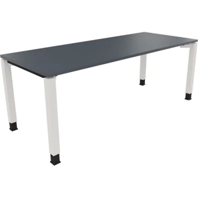 Schreibtisch Vierfuß Quadratrohr B2000xT800xH680-820 ws/Lavagrau