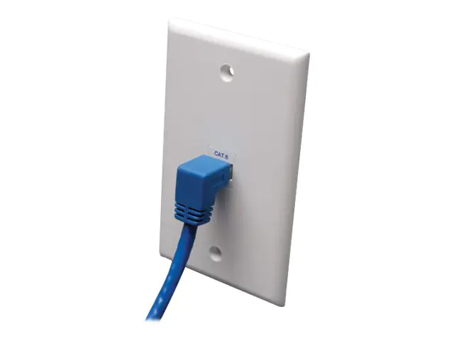 Eaton Tripp Lite Series Down-Angle Cat6 Gigabit Molded UTP Ethernet Cable (RJ45 Right-Angle Down M to RJ45 M), Blue, 10 ft. (3.05 m) - Patch-Kabel - RJ-45 (M) zu RJ-45 (M) - 3 m - CAT 6 - nach unten gewinkelter Stecker, verseilt - Blau