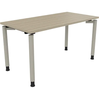 Schreibtisch Vierfuß Rundrohr B1400xT700xH680-820 si/Eiche Natur Schreibtisch Vierfuß Rundrohr B1400xT700xH680-820 si/Eiche Natur