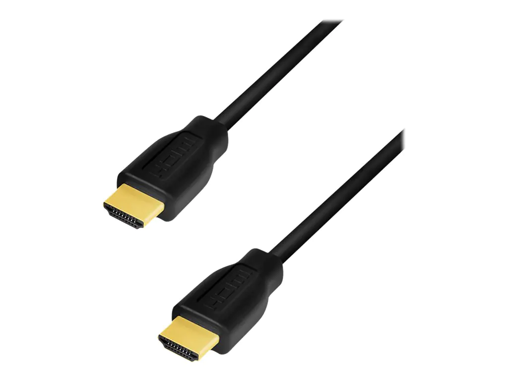 LogiLink - Premium Highspeed - HDMI-Kabel mit Ethernet - HDMI männlich zu HDMI männlich - 2 m - Doppelisolierung - Schwarz - unterstützt 4K 60 Hz (3840 x 2160)