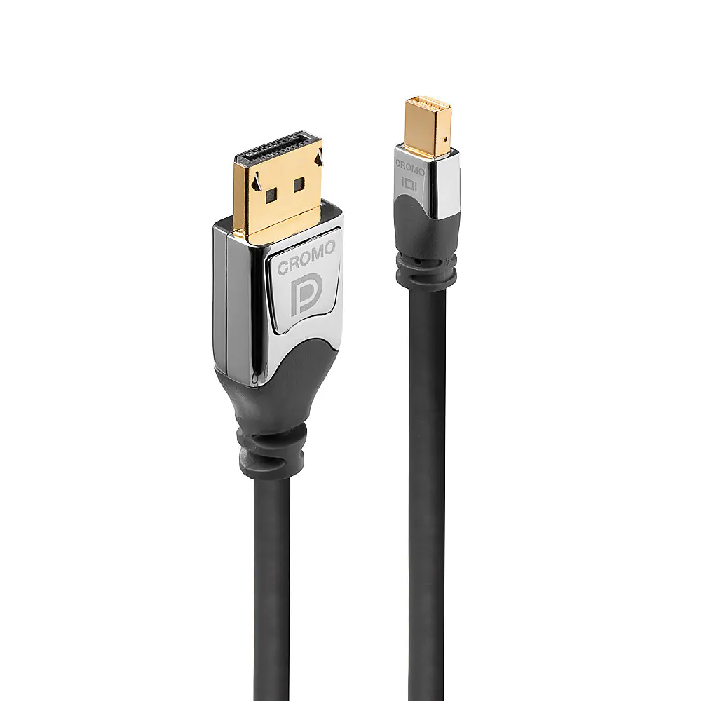 Lindy CROMO - DisplayPort-Kabel - Mini DisplayPort (M) zu DisplayPort (M) - DisplayPort 1.2 - 50 cm - rund, 4K Unterstützung - Grau