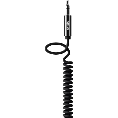 Belkin MIXIT Coiled Cable - Audiokabel - mini-phone stereo 3.5 mm männlich zu mini-phone stereo 3.5 mm männlich - 1.8 m - Schwarz