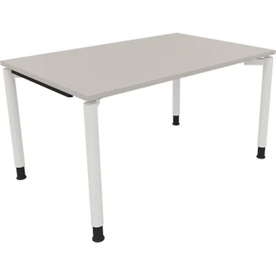 Schreibtisch Vierfuß Rundrohr B1400xT900xH680-820 ws/Lichtgrau Schreibtisch Vierfuß Rundrohr B1400xT900xH680-820 ws/Lichtgrau