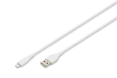 DIGITUS USB Silicone charging cable USB-A - Lightning 2m 2.0 12W white - Kabel - Digital/Daten