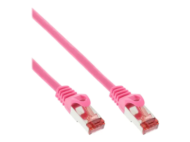 InLine - Patch-Kabel - RJ-45 (M) zu RJ-45 (M) - 3 m - SFTP - CAT 6 - geformt - pink