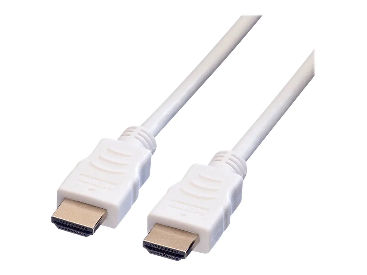 VALUE - HDMI-Kabel mit Ethernet - HDMI männlich zu HDMI männlich - 1.5 m - abgeschirmt - weiß - 4K Unterstützung VALUE - HDMI-Kabel mit Ethernet - HDMI männlich zu HDMI männlich - 1.5 m - abgeschirmt - weiß - 4K Unterstützung