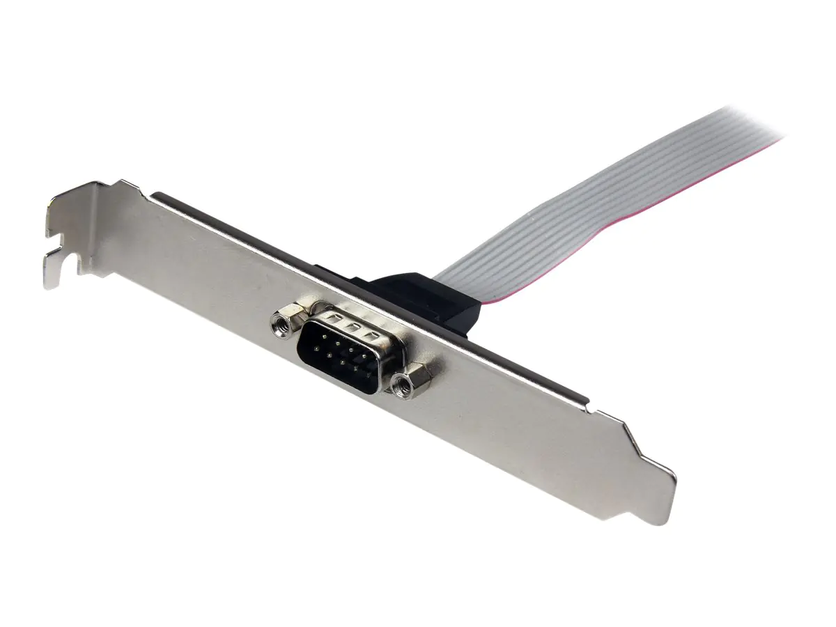 StarTech DB9 Slotblech Seriell Motherboard Header mit 9pol Stecker an 10-pin Buchse - Motherboard Header (Buchse) 1 x DB-9 (Stecker) - Serielles Bedienfeld - DB-9 (M) zu 10 PIN IDC (W) - 41 cm - Grau