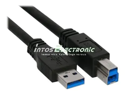 INTOS ELECTRONIC - USB-Kabel - USB Type B (M) zu USB Typ A (M) - USB 3.0 - 1.5 m - Schwarz