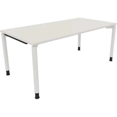 Schreibtisch Vierfuß Rundrohr B1800xT900xH680-820 ws/Weiß