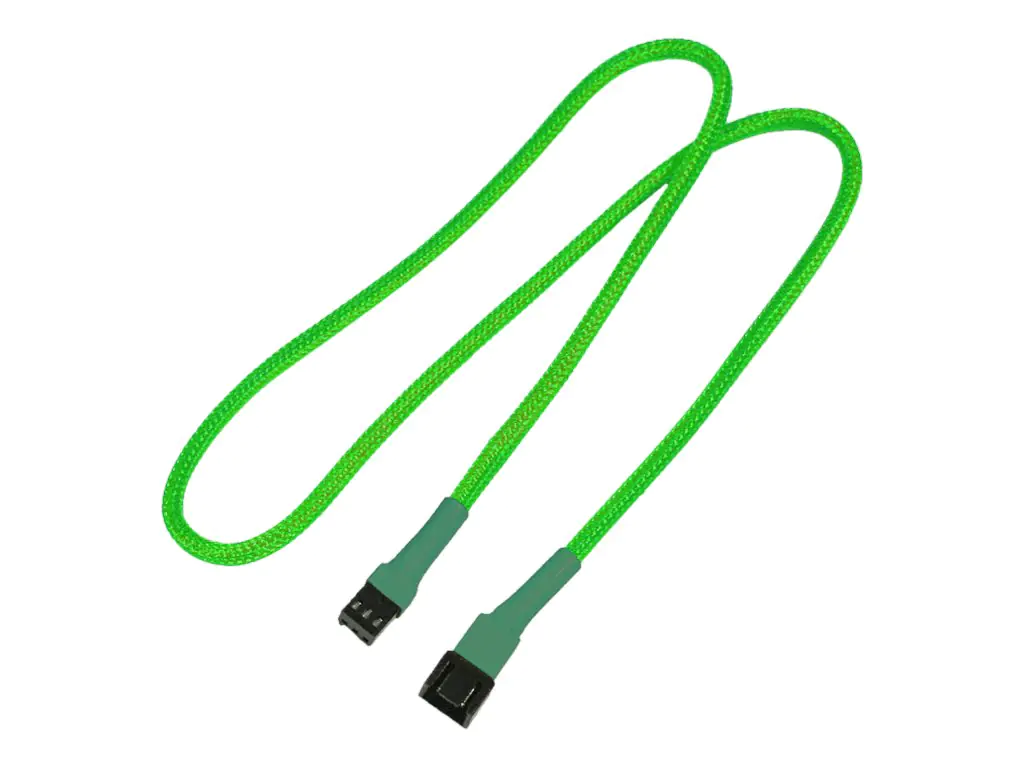 Nanoxia - Verlängerungskabel für Lüfterspannungsversorgung - Molex, 3-polig (W) zu Molex, 3-polig (M) - 60 cm - Neongrün