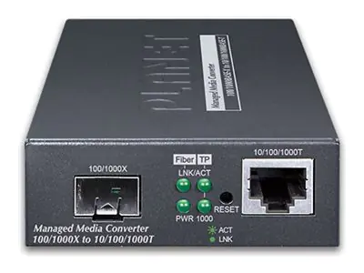 Planet Web/SNMP Man 10/100/1000Base-T to MiniGBIC - Converter - Glasfaser (LWL)