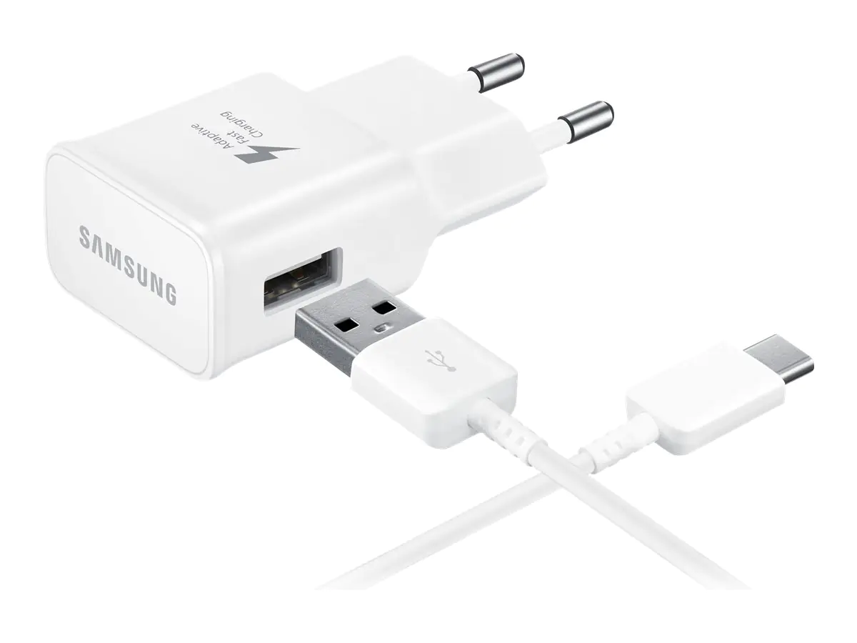 Samsung Travel Adapter EP-TA20 - Netzteil (USB) - auf Kabel: USB-C - weiß - für Galaxy A3 (2017), A5 (2017), A7 (2017), Note7, S8