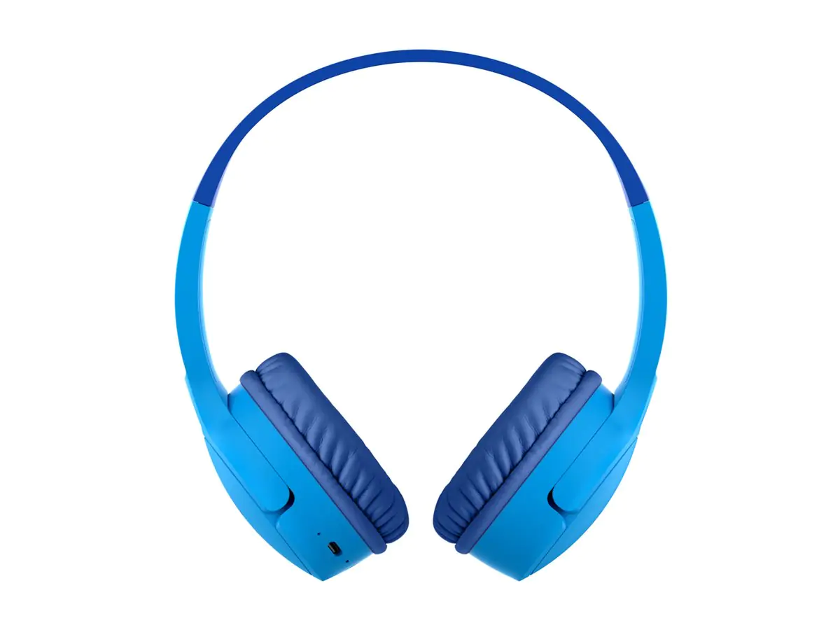 Belkin SoundForm Mini - Kopfhörer mit Mikrofon - On-Ear - Bluetooth - kabellos, kabelgebunden - 3,5 mm Stecker - Blau