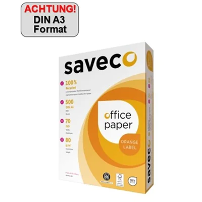 Saveco Kopierpapier Orange Label DIN A3 80g/m² weiß 500 Bl./Pack. Saveco Kopierpapier Orange Label DIN A3 80g/m² weiß 500 Bl./Pack.