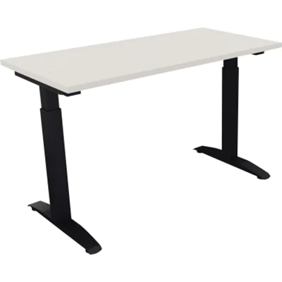 Schreibtisch Kufe Einzels. Quadrat B1200xT600xH650-850 an/Weiß Schreibtisch Kufe Einzels. Quadrat B1200xT600xH650-850 an/Weiß