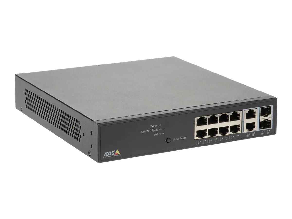 Axis T8508 PoE+ Network Switch - Switch - managed - 8 x 10/100/1000 (PoE+) + 2 x Combo Gigabit SFP (Uplink) - Desktop, an Rack montierbar - PoE+ (130 W)