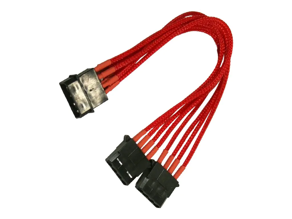 Nanoxia - Netz-Splitter - interne Stromversorgung, 4-polig (W) zu interne Stromversorgung, 4-polig (M) - 20 cm - Rot
