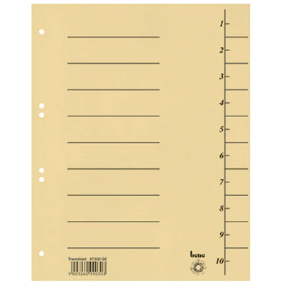 Bene Trennblatt DIN A4 Karton gelb 100 St./Pack.