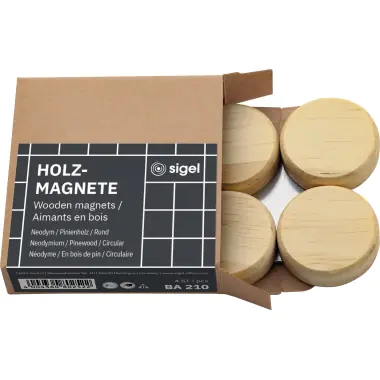 SIGEL Magnet BA210 Holz 33mm 4 St./Pack. SIGEL Magnet BA210 Holz 33mm 4 St./Pack.