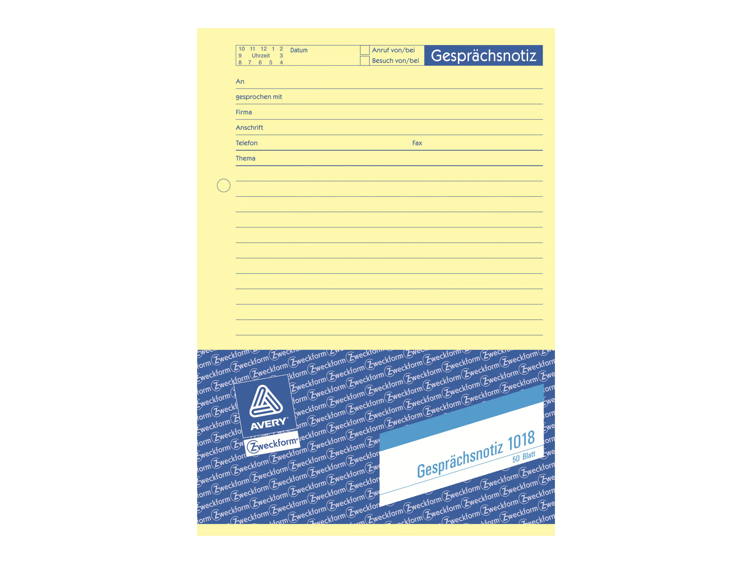 Avery Zweckform Notizformular - 50 Blatt - A5 (148 x 210 mm) 1018