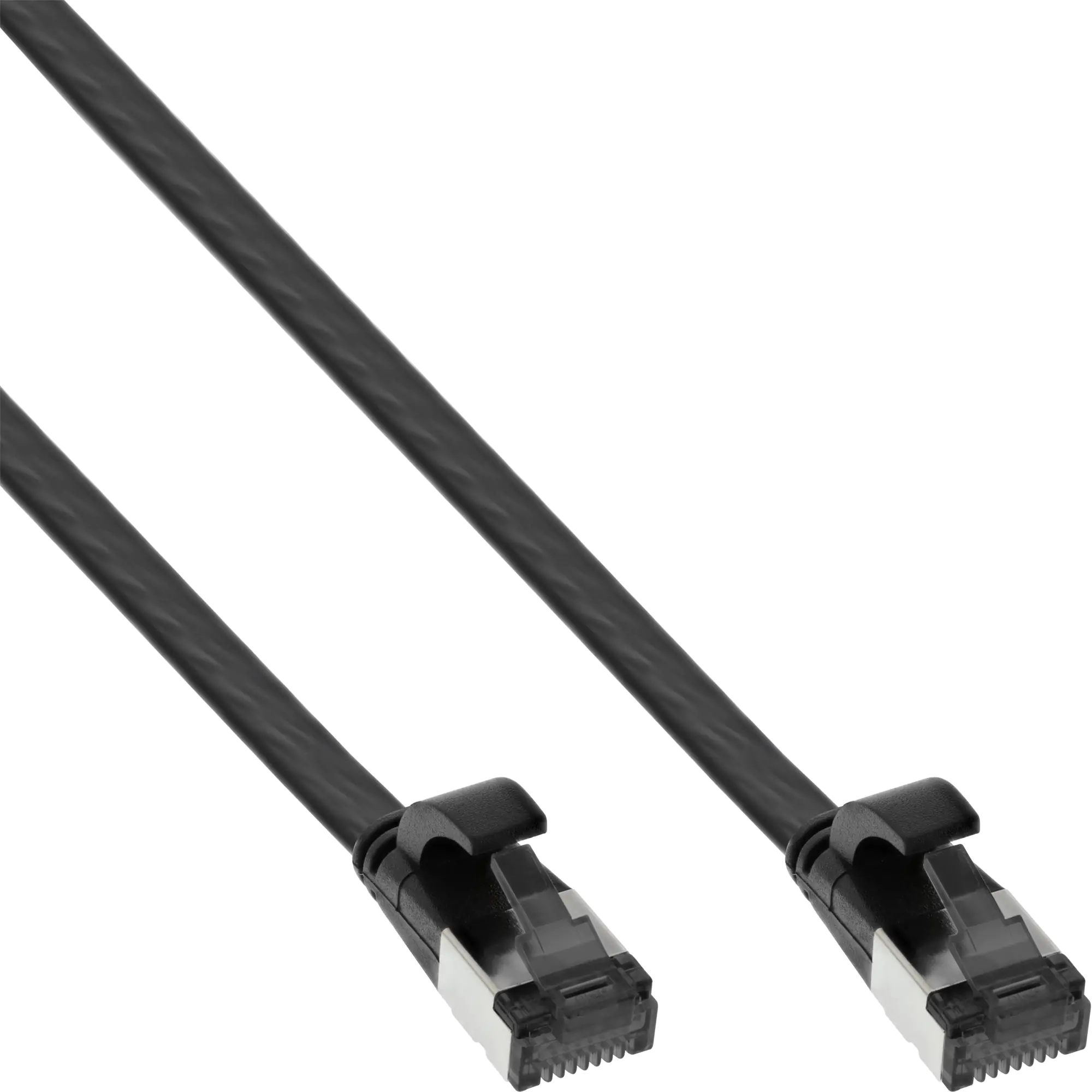 InLine - Patch-Kabel - RJ-45 (M) zu RJ-45 (M) - 1.5 m - U/FTP, PiMF - CAT 8.1 - halogenfrei, ohne Haken, verseilt, flach - Schwarz