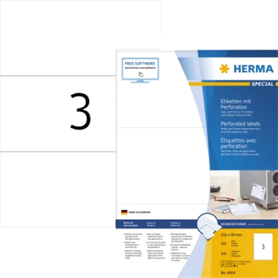 HERMA Etikett 4664 210x99mm weiß 300 St./Pack. HERMA Etikett 4664 210x99mm weiß 300 St./Pack.