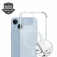 4smarts Hybrid - Hintere Abdeckung für Mobiltelefon - kompatibel mit MagSafe - Polycarbonat (PC), Thermoplastisches Polyurethan (TPU) - durchsichtig - für Apple iPhone 15