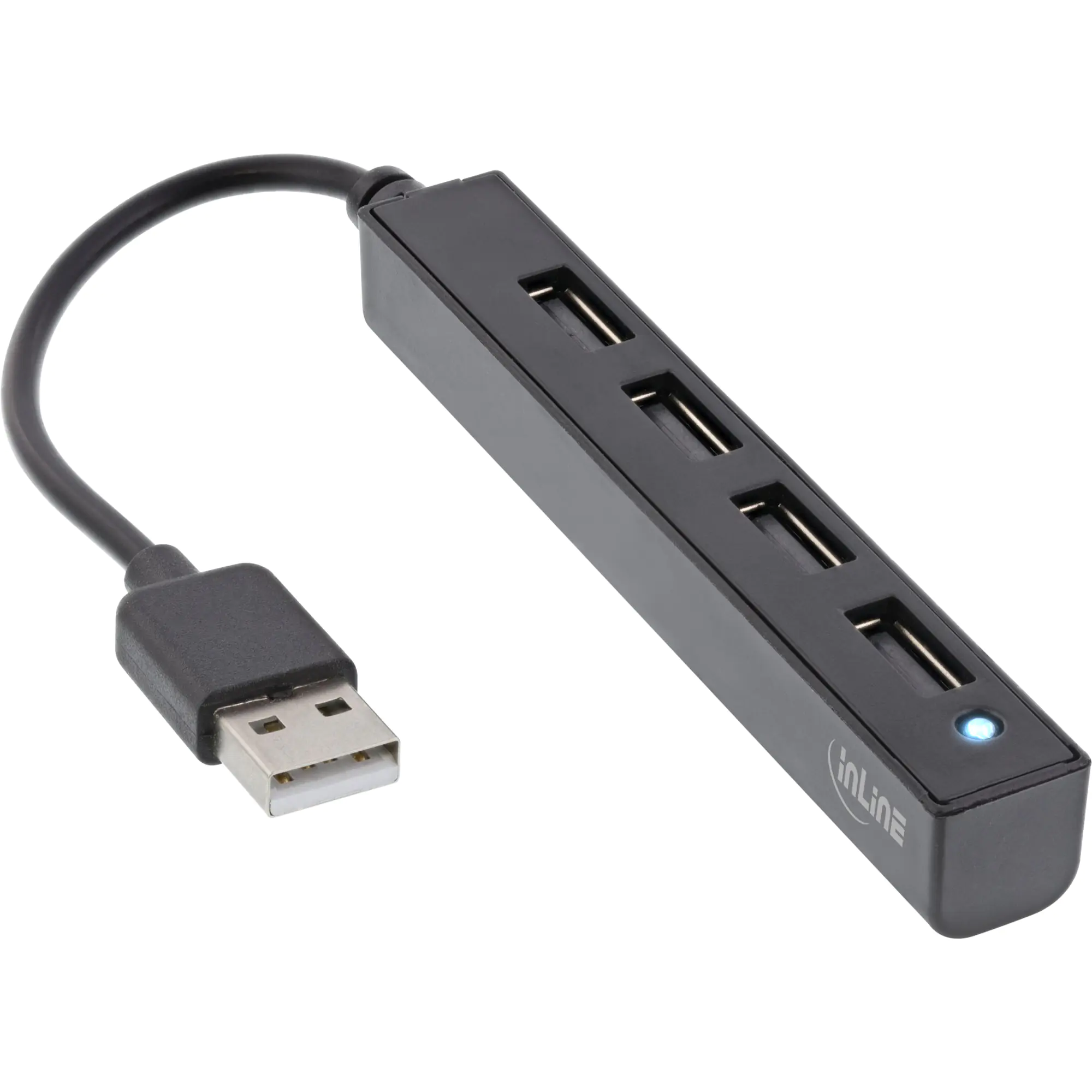 InLine - Hub - USB-A male to 4x USB-A female, cable 15cm - 4 x USB 2.0 - Desktop InLine - Hub - USB-A male to 4x USB-A female, cable 15cm - 4 x USB 2.0 - Desktop