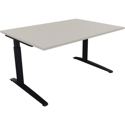 Schreibtisch Kufe Einzels. Quadrat B1400xT1000xH650-850 an/Lichtgrau Schreibtisch Kufe Einzels. Quadrat B1400xT1000xH650-850 an/Lichtgrau