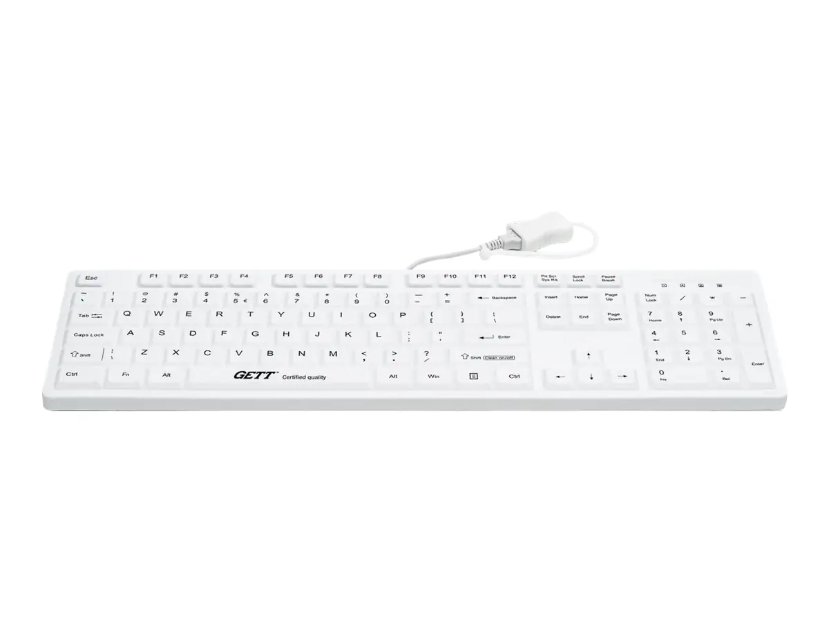 CleanType Easy Protect TKG-105-GCQ-IP68-KGEH-WHITE-USB - Tastatur - USB - Deutsch - weiß