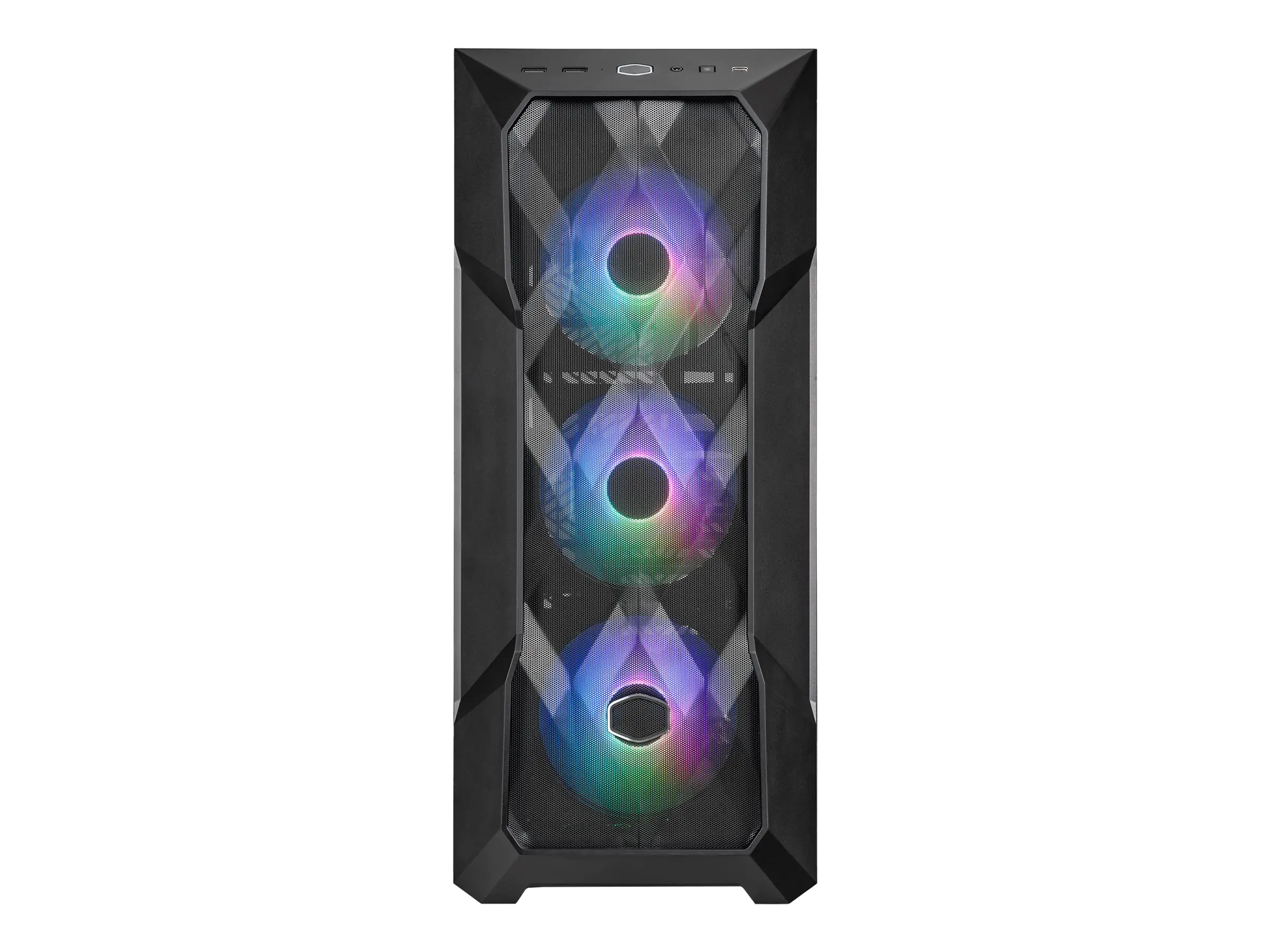 CoolerMaster MasterBox TD500 Mesh V2 - Mid tower - SSI CEB - Seitenteil mit Fenster (gehärtetes Glas) - keine Spannungsversorgung (ATX) - Schwarz - USB/Audio