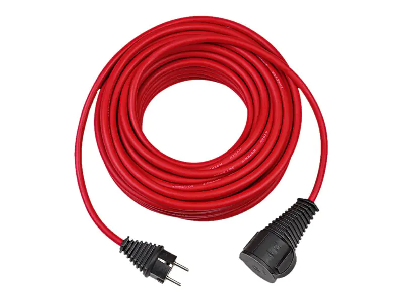 Brennenstuhl H07RN-F 3G1,5 - Spannungsversorgungs-Verlängerungskabel - power CEE 7/7 (W) zu power CEE 7/7 (M) - Wechselstrom 230 V - 10 m - Rot