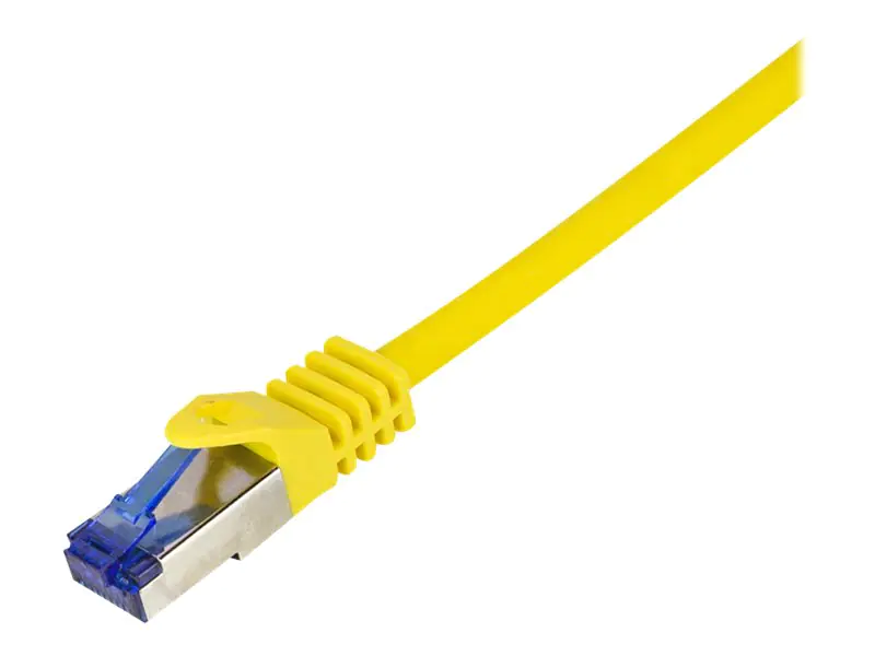 LogiLink Professional Ultraflex - Patch-Kabel - RJ-45 (M) zu RJ-45 (M) - 5 m - 6 mm - S/FTP - CAT 7 (Kabel) / CAT 6a (Anschlüsse) - halogenfrei, geformt, ohne Haken - Gelb, RAL 1018