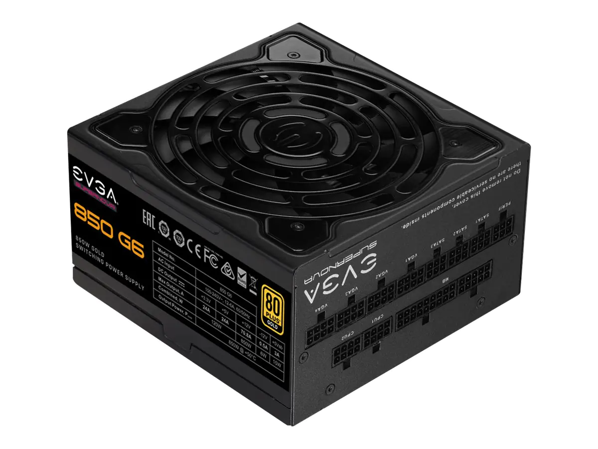 EVGA SuperNOVA 850 G6 - Netzteil (intern) - ATX12V / EPS12V - 80 PLUS Gold - Wechselstrom 100-240 V - 850 Watt - aktive PFC - Europa