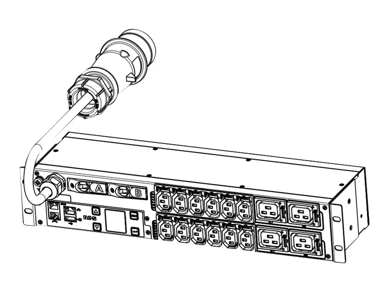 Eaton ePDU G3 Metered Input - Stromverteilungseinheit (Rack - einbaufähig) - Wechselstrom 230 V - 3 Phasen - Ethernet 10/100, RS-232 - Eingabe, Eingang IEC 60309 32A - Ausgangsanschlüsse: 16 (IEC 60320 C13, IEC 60320 C19) - 2U - 3 m