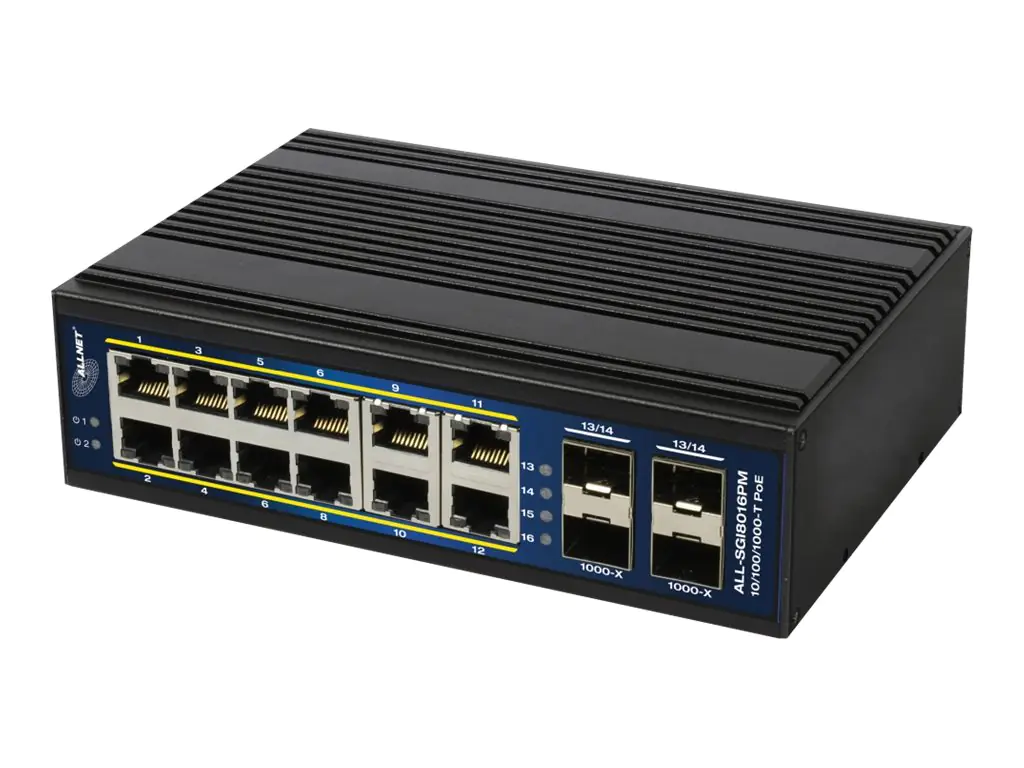 ALLNET ALL-SGI8016PM - Switch - L3 - managed - 12 x 10/100/1000 (PoE+)