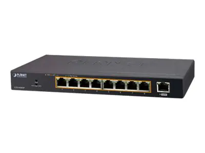 PLANET GSD-908HP - Switch - 8 x 10/100/1000 (PoE+) + 1 x 10/100/1000 (Uplink) - Desktop - PoE+ (120 W)
