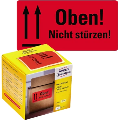 Avery Zweckform Warnetikett 7214 Oben Nicht stürzen 200 St./Pack. Avery Zweckform Warnetikett 7214 Oben Nicht stürzen 200 St./Pack.