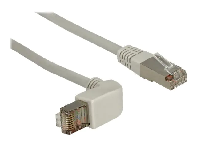 Delock - Patch-Kabel - RJ-45 (M) zu RJ-45 (M) - 50 cm - SSTP-Kabel - CAT 6 - 90° Stecker - Grau