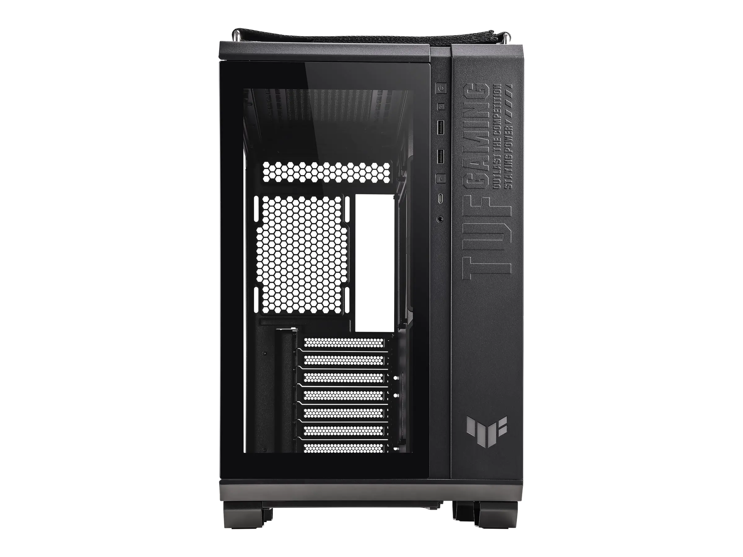 ASUS TUF Gaming GT502 - Mid tower - ATX - Seitenteil mit Fenster (gehärtetes Glas) - keine Spannungsversorgung - Schwarz - USB/Audio