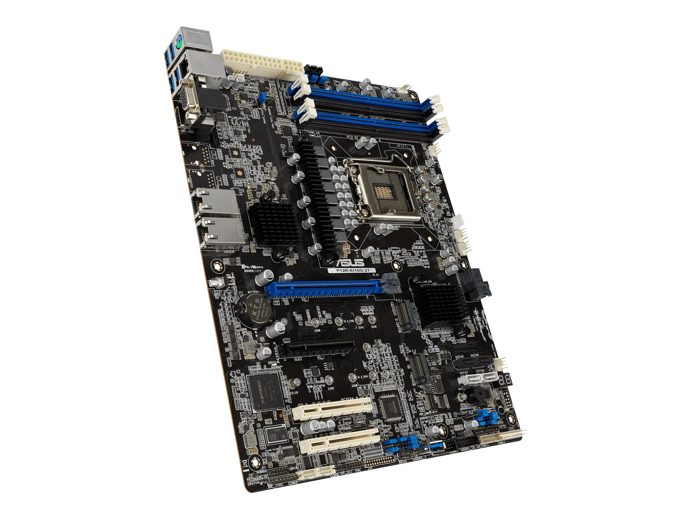ASUS P12R-E/10G-2T - Motherboard - ATX - LGA1200-Sockel - C256 Chipsatz - USB 3.2 Gen 2, USB 3.2 Gen 1 - 2 x 10 Gigabit LAN - Onboard-Grafik