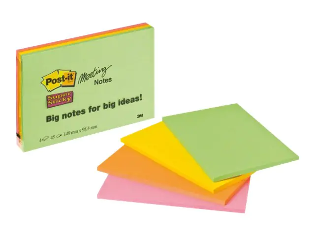 Post-it Haftnotiz Meeting Notes 6445-4SS 152x101mm 4 St./Pack.