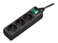 Hama - Steckdosenleiste - Wechselstrom 230 V - 3500 Watt - Ausgangsanschlüsse: 3 - 1.4 m Schnur - Schwarz