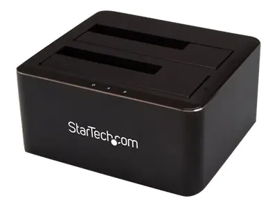 StarTech Dual Bay SATA HDD Docking Station - for 2 x 2.5 / 3.5" SATA SSD / HDD - Hot Swap - Hard Drive Docking Station - SSD Dock - HDD-Dockingstation Schächte: 2 - 2.5", 3.5" (6.4 cm, 8.9 cm) - SATA 6Gb/s - 600 MBps - USB 3.0 - Schwarz - für P/N: SVA12M5