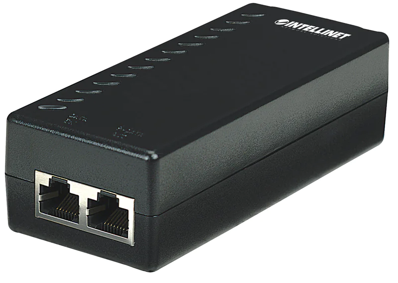 Intellinet Power over Ethernet (PoE) Injector, 1 Port, 48 V DC, IEEE 802.3af Compliant - Power Injector - Wechselstrom 100-240 V - 15.4 Watt - Ausgangsanschlüsse: 1 - Silber