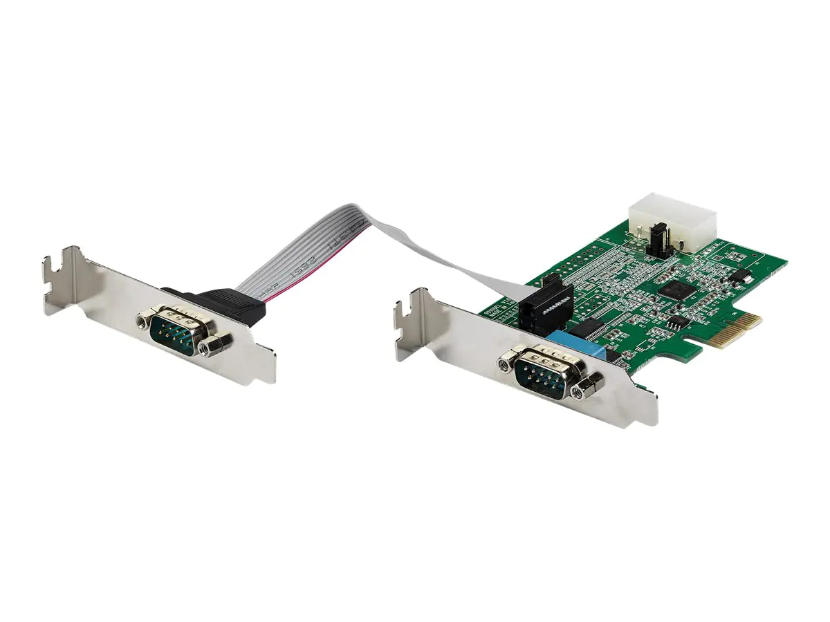 StarTech 2 Port Serielle PCIe RS232 Adapter Karte - Serielle PCIe RS232 Host Controller Karte - PCIe auf seriell DB9 - 16950 UART - Nidrig Profil Erweiterungskarte - Windows & Linux (PEX2S953LP) - Serieller Adapter - PCIe Low-Profile - RS-232 x 2